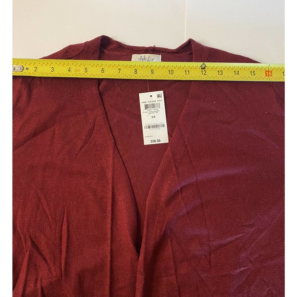 Style & Co plus size cardigan Rayon w pockets Red womens 3x NWT y8 - Picture 6 of 7